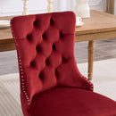 Classic Velvet Dining Chairs - Burgundy (Set of 2) by HouseOfZazla