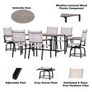 Walker Edison | Weather Proof 7 Piece Outdoor Dining Set