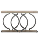 Console Table Narrow Long With Geometric Frame - Gray by HouseOfZazla