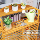Outsunny Wood Air Conditioner Fence, Outdoor Privacy Screen Potting Table with Shelves by HouseOfZazla