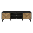 TV Stand, Console, Media Entertainment Center, Storage Cabinet, Modern Design - Black