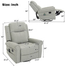 Manual Recliner Chair With 270 Degree Swivel, Massage & Heating, Dual Reclining Positions by Unique Piece Furniture
