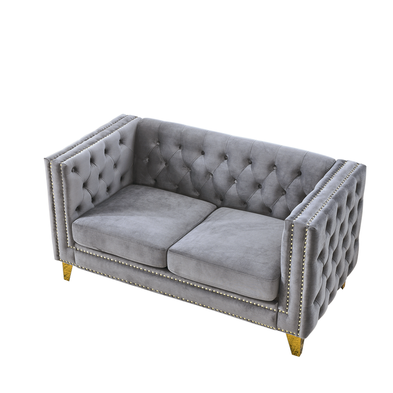 3-seater + 2-seater Combination sofa.GREY VELVET