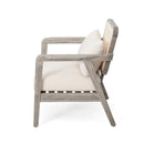 (Set of 2) Outdoor Acacia Wood Patio Club Chairs with Cushions