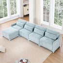 Stylish Sofa With Ottoman And Lumbar Pillows, Ergonomic Design by HouseOfZazla