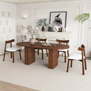 Oval Dining Table Set For 6 With 4 Chairs - Walnut by HouseOfZazla