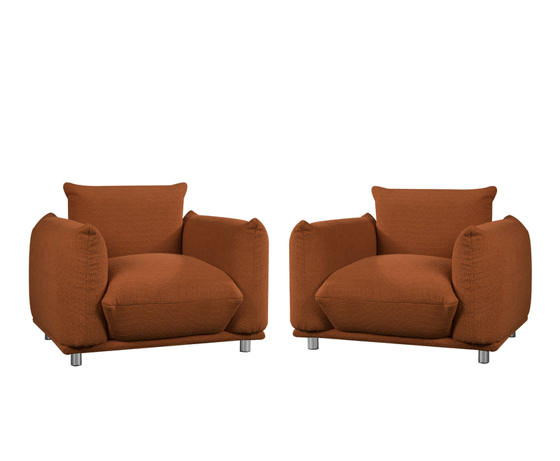 Sherpa Accent Chair Single Sofa 42"W Accent Chair for Bedroom Living room Apartment, Brown