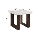 Edwyn Natural Marble Top End Table