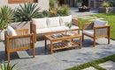 4 Pieces Patio Sofa Set - Outdoor Seating Group for 5