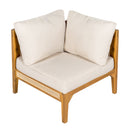 Kirkby Outdoor 5 Seater V-Shaped Acacia Wood Sofa