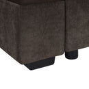 Modern L Shaped Sectional Sofa With Upholstery And Wooden Storage by HouseOfZazla