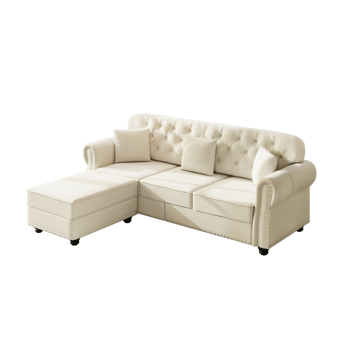 Upholstered 3 Seater Sofa Set With Ottoman, photo 15 of 39