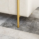 Elegant Upholstered Storage Bench With Cylindrical Arms And Iron Legs, by HouseOfZazla