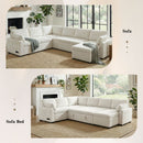 Convertible U-Shaped Sectional Sofa Bed With Reversible Chaise by HouseOfZazla