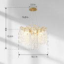 6-Light Chandelier Crystal Ceiling Lamp in Gold