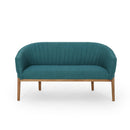Mid Century Modern Loveseat With Channel Stitched Backrest