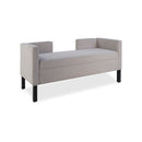 Upholstered Ottoman With 2 Bolster Pillows For Living Room - Gray by HouseOfZazla