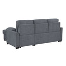 Rebecca - Sofa With Pull Out Bed, Storage Chaise, USB And Cup Holders - Dark Gray by HouseOfZazla