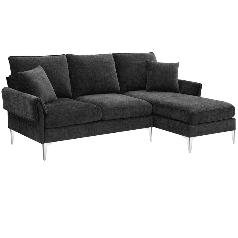 84" Convertible Sectional Sofa, Modern Chenille L-Shaped Sofa Couch with Reversible Chaise Lounge, Fit for Living Room, Apartment (2 Pillows)