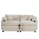 Modern Oversized Modular Cushion Sofa With Ottoman, Low Back, Deep Seating Sofa Set