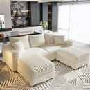 Deep Seat Convertible Sofa With Soft Pillows And Ottomans by HouseOfZazla
