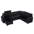 Convertible U-Shaped Sectional Sofa Bed With USB Ports And Storage by HouseOfZazla