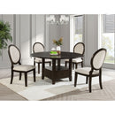 Fulton - Round Dining Table With Drawer - Dark Brown by HouseOfZazla