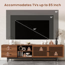 78" TV Stand For TVs Up To 85" Entertainment Center With Deep Drawers & Cable Management, Soft Closing Hinges - Walnut by HouseOfZazla