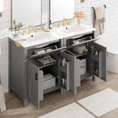 Bathroom Vanity With Ceramic Sink, Soft Close Doors, Flip Drawer, Double Layer Door Shelves by Unique Piece Furniture