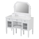Elegant Makeup Vanity Desk With Adjustable Mirror And Storage And Construction - White by Unique Piece Furniture