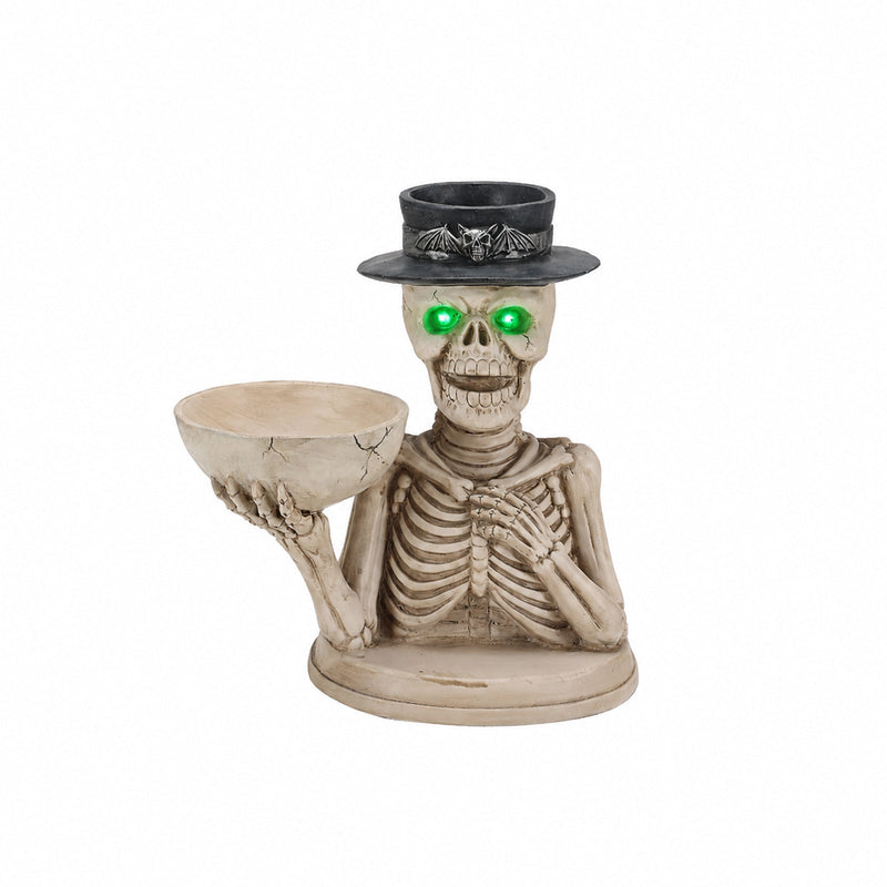 Halloween Skeleton Figurine with Storage Bowl & Candle Holder, photo 5 of 10