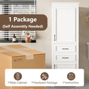 Freestanding Bathroom Vanity Tall With Damping Hinge Doors, Adjustable Shelves - White by HouseOfZazla