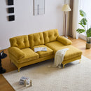 83" Modern Sectional Sofas Couches Velvet L-Shaped Couches for Living Room, Bedroom, Yellow