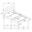 Tufted Full Panel Bed With Button Tufted Headboard, Platform Design - Charcoal