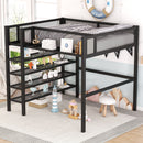 Loft Bed With 4 Tier Shelves And Storage by Unique Piece Furniture