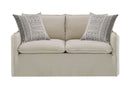 Upendo - Pattern Linen Loveseat With 2 Toss Pillows - Beige by HouseOfZazla
