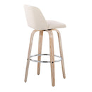 Toriano - Contemporary Fixed Height Barstool With Swivel & Round Footrest (Set of 2) by HouseOfZazla