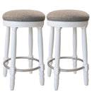 360° Swivel Wooden Barstools With Upholstered Seat, Counter Height (Set of 2) by HouseOfZazla