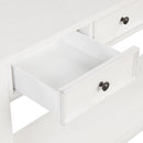 63" Pine Wood Console Table with 4 Drawers and 1 Bottom Shelf for Entryway Hallway Easy Assembly 63 inch Long Sofa Table (Antique White)