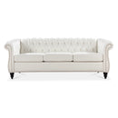 84.65" Rolled Arm Chesterfield 3 Seater Sofa