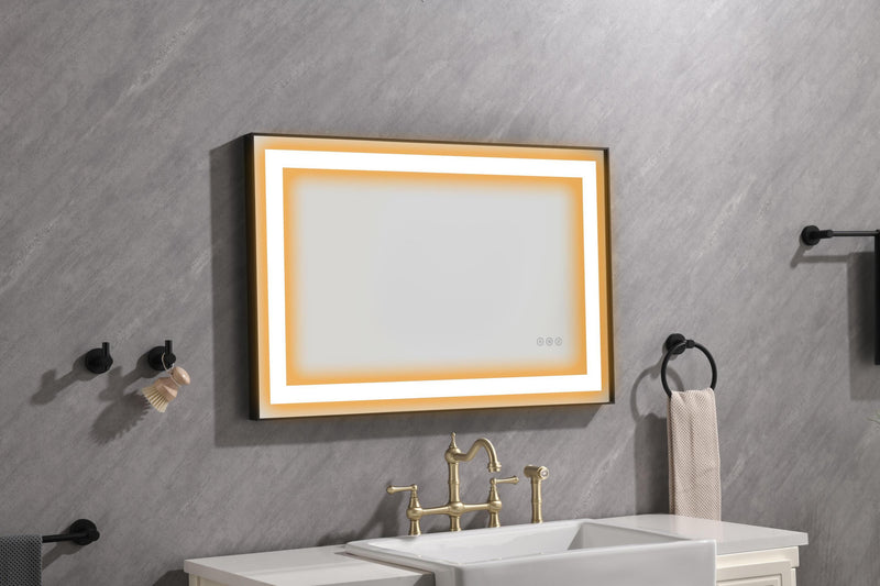 36x24 LED Lighted Bathroom Wall Mounted Mirror with High Lumen+Anti-Fog Separately Control