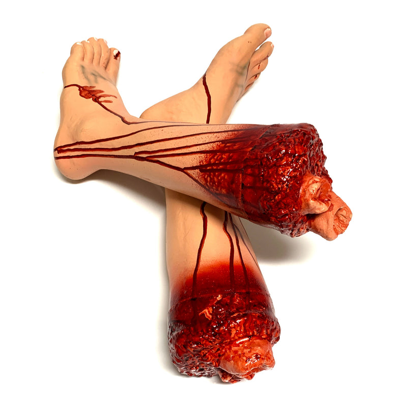 Foam Rubber and Vinyl Bloody Severed Foot Stump
