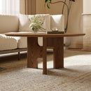 Rustic Ash Wood Veneer Coffee Table