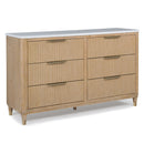 6 Drawers Dresser With Accented Hardware - Natural Wood by HouseOfZazla