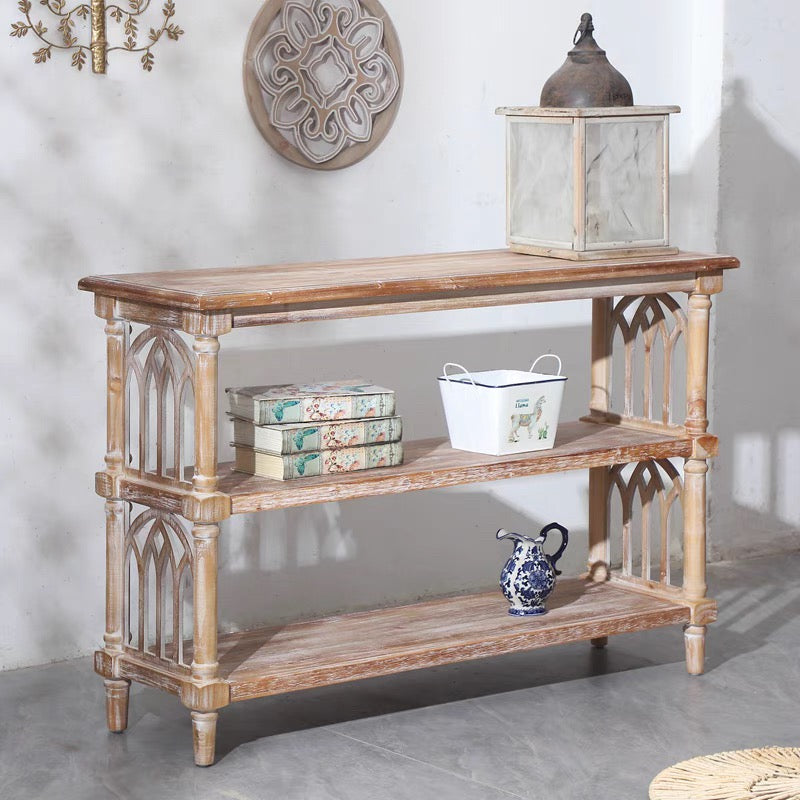 Rustic 3-Tier Console Table with Gothic-Inspired Details, photo 10 of 10