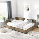 Mid-Century Storage Upholstered Tufted Bed Frame With Backrest And Armrests by HouseOfZazla