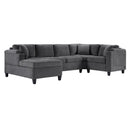 U Shaped Sectional Sofa, Corner Living Room Couch With Built In Cup Holders, Storage, USB Ports by HouseOfZazla