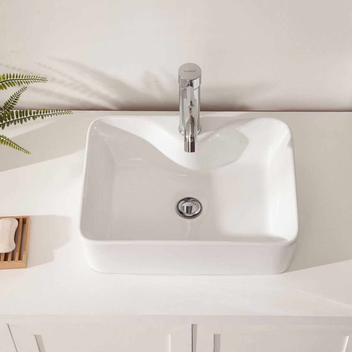 Modern Ceramic Rectangular Vessel Bathroom Sink With Sleek Design, photo 7 of 14