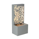 30.71' Light Gray Metal Leaf Cutout Outdoor Water Wall Fountain with LED Lights by HouseOfZazla