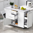 K&K Kitchen Island with Storage Tilt Trash Can Cabinet